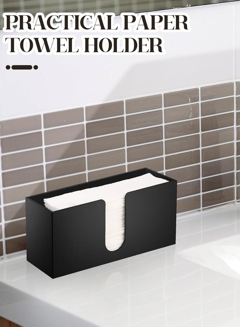 TPGP 2Pack Black Paper Towel Dispenser Countertop Acrylic Paper Towel Holder for Bathroom Folded Paper Towel Dispenser Clear Trifold Paper Napkin Holder for Z-fold C-fold MultiFold Trifold - Home Kitchen  - Image 5
