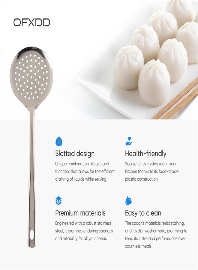 OFXDD Stainless Steel Skimmer - Metal Slotted Spoon for Kitchen with Handle - Image 4