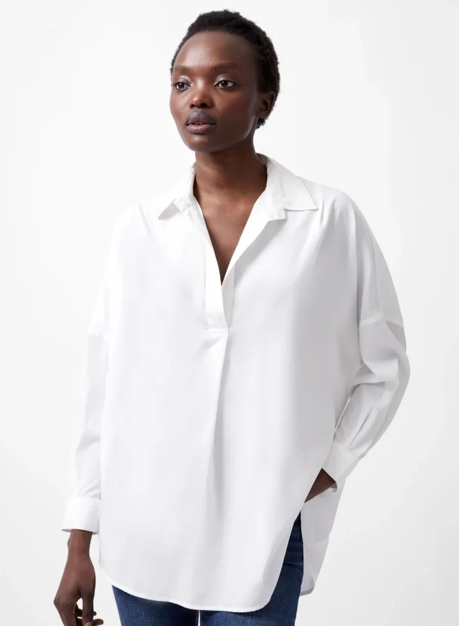 فرنش كونكشن Rhodes Crepe Popover Shirt