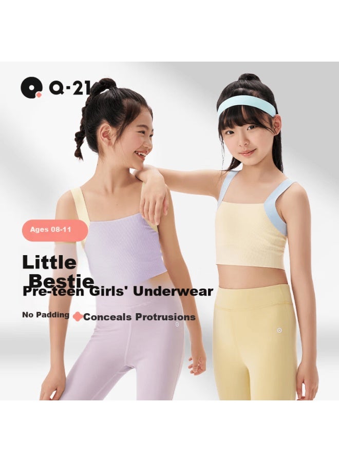 Q21 Girls' Developmental Stage Student Bra Breathable Sweat-absorbing Stage One Development Vest - Image 1