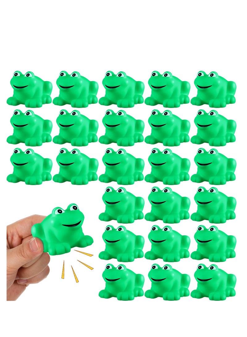 24 PCS Rubber Frogs Squeak Toys and Float Frogs Baby Shower Toys, Swimming Bathtub Toys for Shower Frogs Bathtub Birthday Party Decoration Boys and Girls Bath Toys - Image 1
