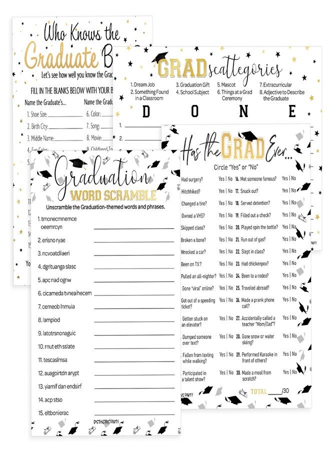 دسكتيكتفز ألعاب تخرج مميزة لحفلات 2025 - من يعرف الخريج أفضل؟ هل سبق للخريج أن عرفه؟ لعبة سكاترغوريز، لعبة الكلمات المتقاطعة - ألعاب حفلات التخرج - 25 ضيفًا - Image 1