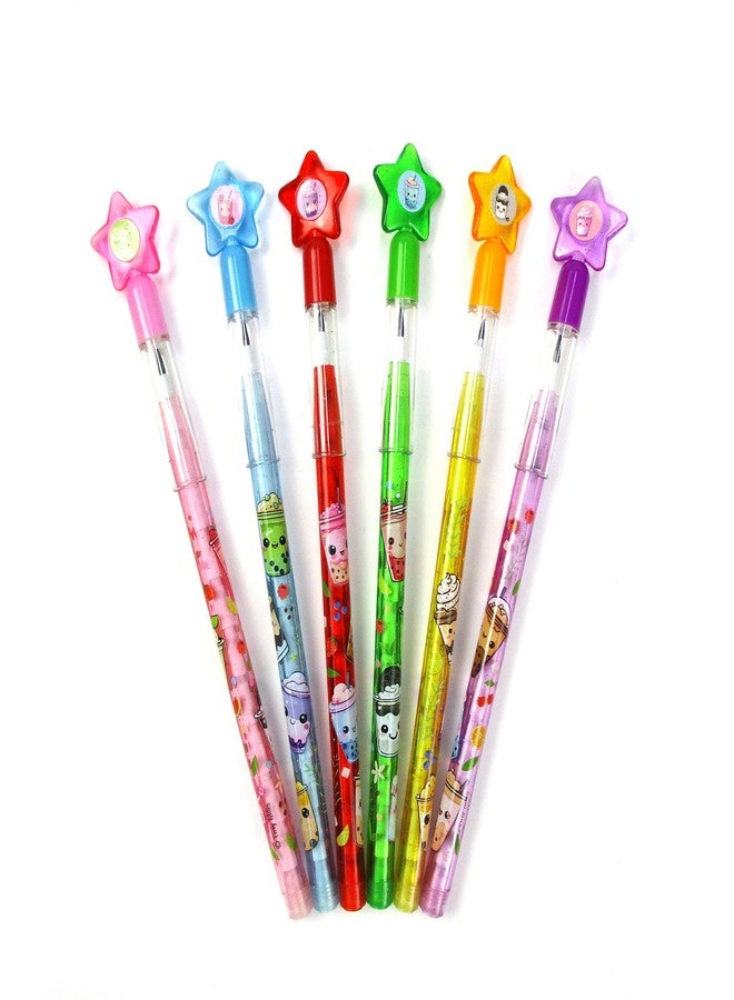 TINYMILLS 24 Pcs Boba Stackable Pop Pencils - Cute Bubble Tea Multi-Point Pencils in Display Box, Boba Party Favors, Classroom Rewards, Goody Bag Stuffers, Kawaii School Supplies - Image 4