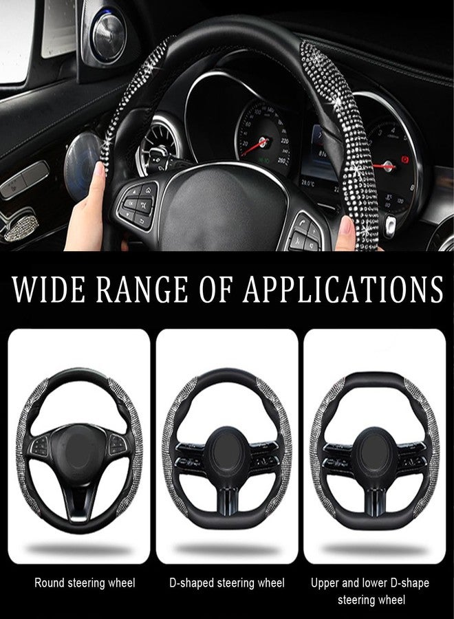 Yourkar 2 PCS Steering Wheel Cover, 15 Inches Crystal Diamond Bling Cover for Auto Steering Wheels, Safety Non-Slip Universal Fit Sparkly Steering Wheel Cover, Car Accessories (Pink) - Image 5