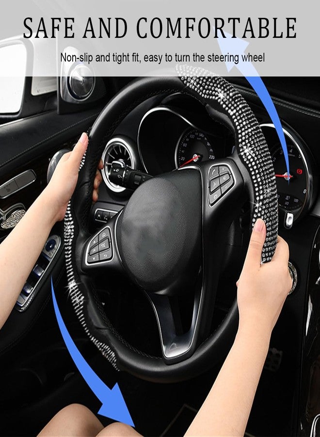 Yourkar 2 PCS Steering Wheel Cover, 15 Inches Crystal Diamond Bling Cover for Auto Steering Wheels, Safety Non-Slip Universal Fit Sparkly Steering Wheel Cover, Car Accessories (Pink) - Image 4