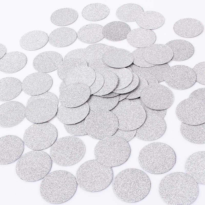MOWO Glitter Confetti Wedding Party Decor and Table Decor 12 in Diameter Silver Glitter200pc - Image 2