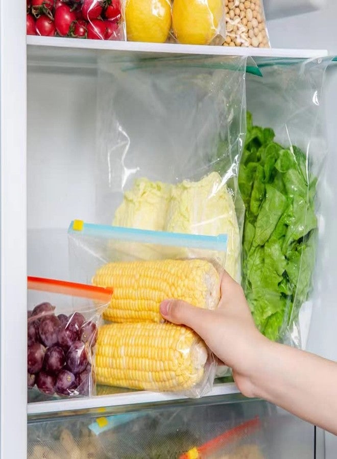 pristu Zip lock Bag For Storage,Zip lock Pouches,Ziplock Bags For Fridge Storage,Freezer RE-USABLE Zipper Bags,Zip lock bags Medium (9"X 10") (5) - Image 2