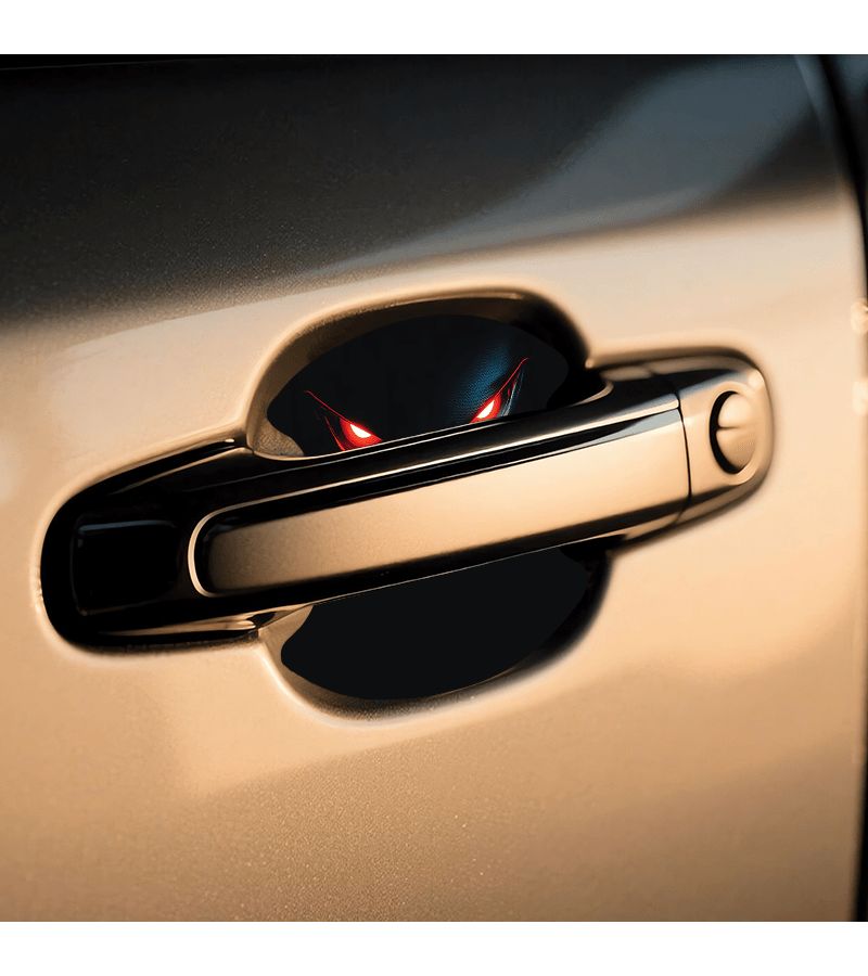 Car Door Handle Scratch Protection Stickers Red Glowing Eye Pattern CC443 Set Of Four - Image 3