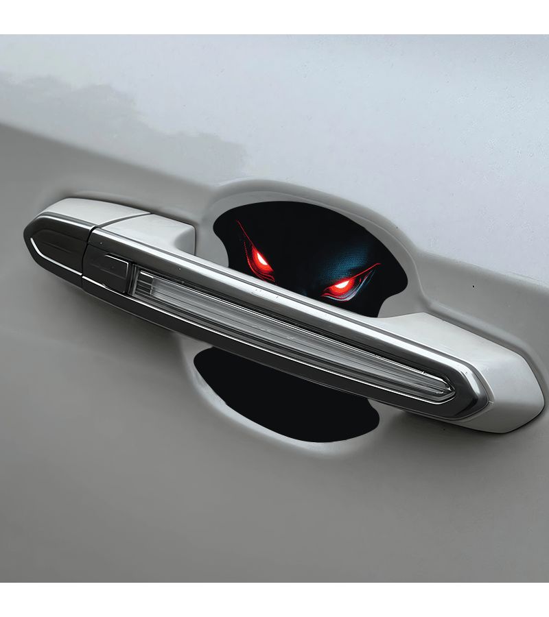 Car Door Handle Scratch Protection Stickers Red Glowing Eye Pattern CC443 Set Of Four - Image 5