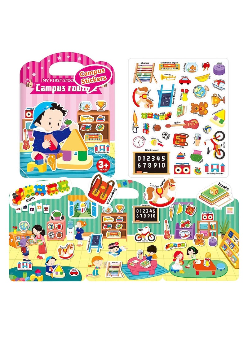 SYOSI Jelly Stickers Book for Kids 2-4, Reusable Toddlers 1-3, Quiet Busy Preschool Learning Activities Travel Toys Girls Boys Ages 3-6 - Image 1