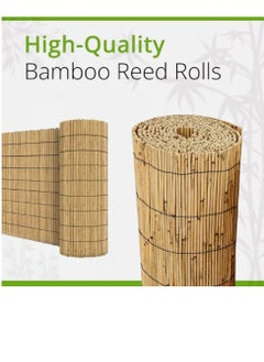 Generic FFD Bamboo Reed Privacy Fence– Natural Bamboo Blinds & Lattice Willow Fence for Outdoor Garden, Patio, Yard, Balcony, or Terrace – Eco-Friendly Bamboo Fence Rolls for Privacy, Shade & Decorative Garden Décor  - Image 2