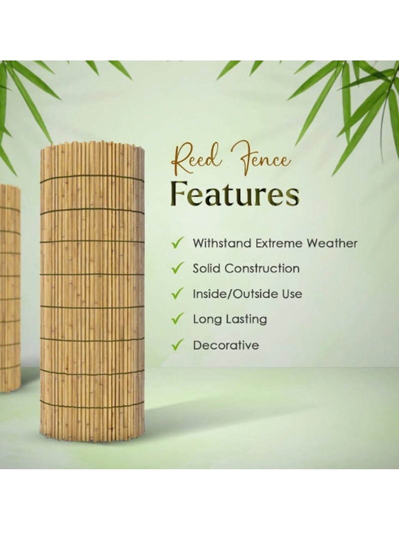 FFD Bamboo Reed Privacy Fence– Natural Bamboo Blinds & Lattice Willow Fence for Outdoor Garden, Patio, Yard, Balcony, or Terrace – Eco-Friendly Bamboo Fence Rolls for Privacy, Shade & Decorative Garden Décor - Image 3