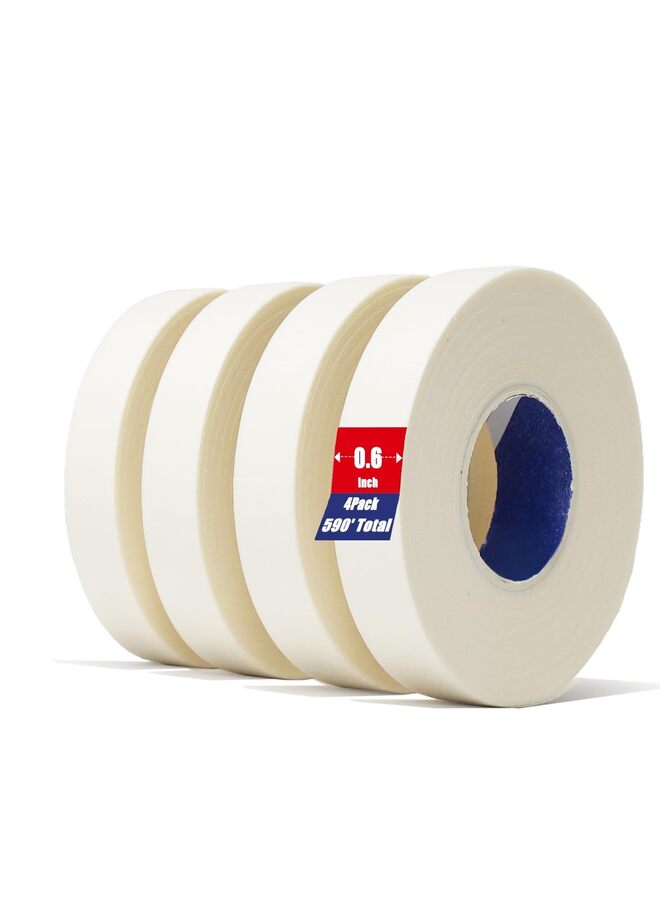 4 PCS Artist Tape for Watercolor Paper - White Masking Artists Tape for Drafting, Art Painting and All Paper Media - Acid Free 0.6inch Wide 592FT Long Total - Image 1