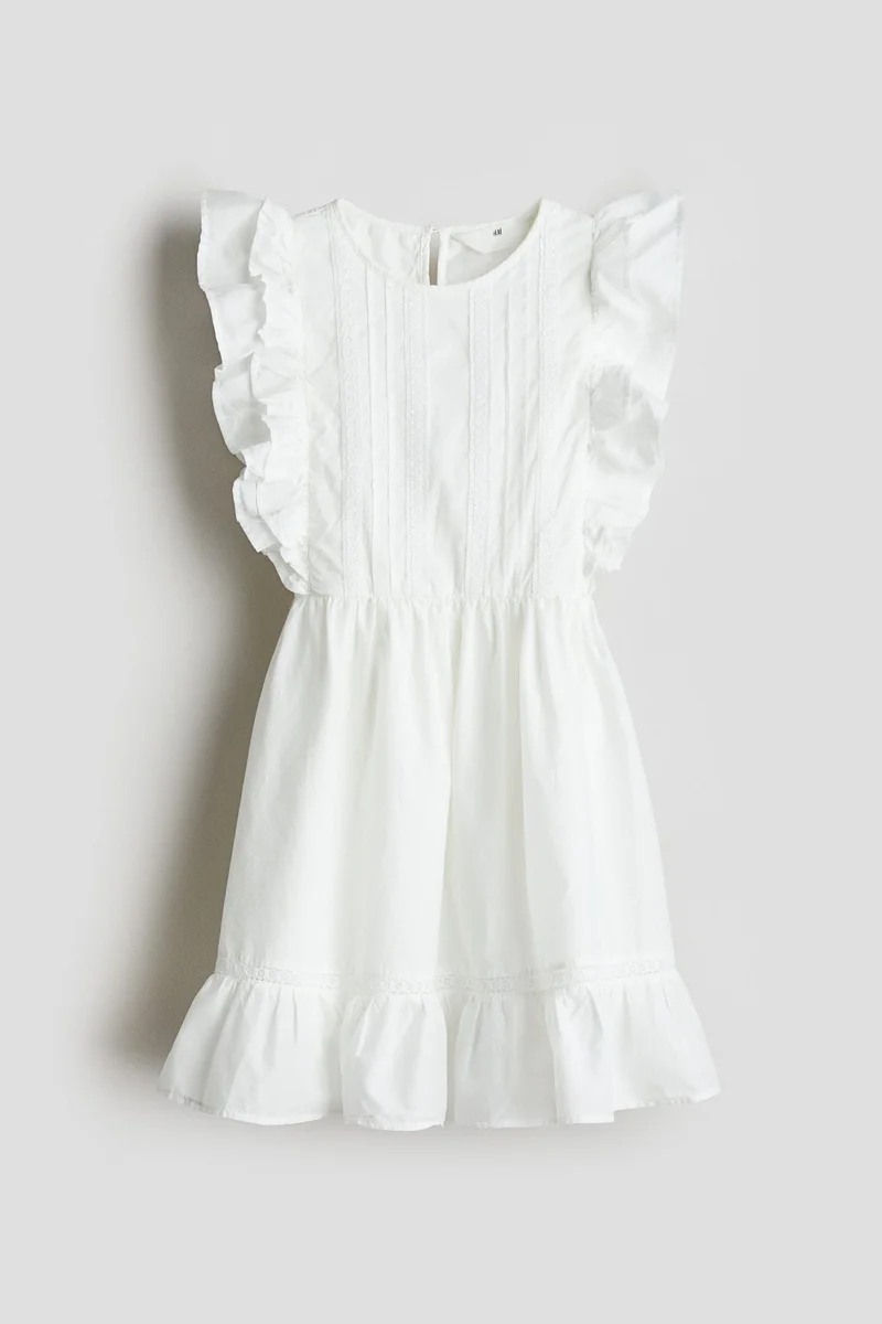 H&M Flounce-trimmed cotton dress