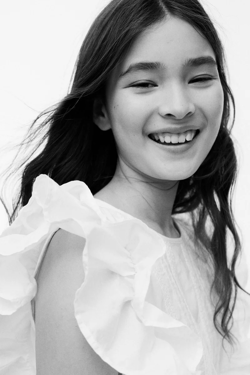 H&M Flounce-trimmed cotton dress