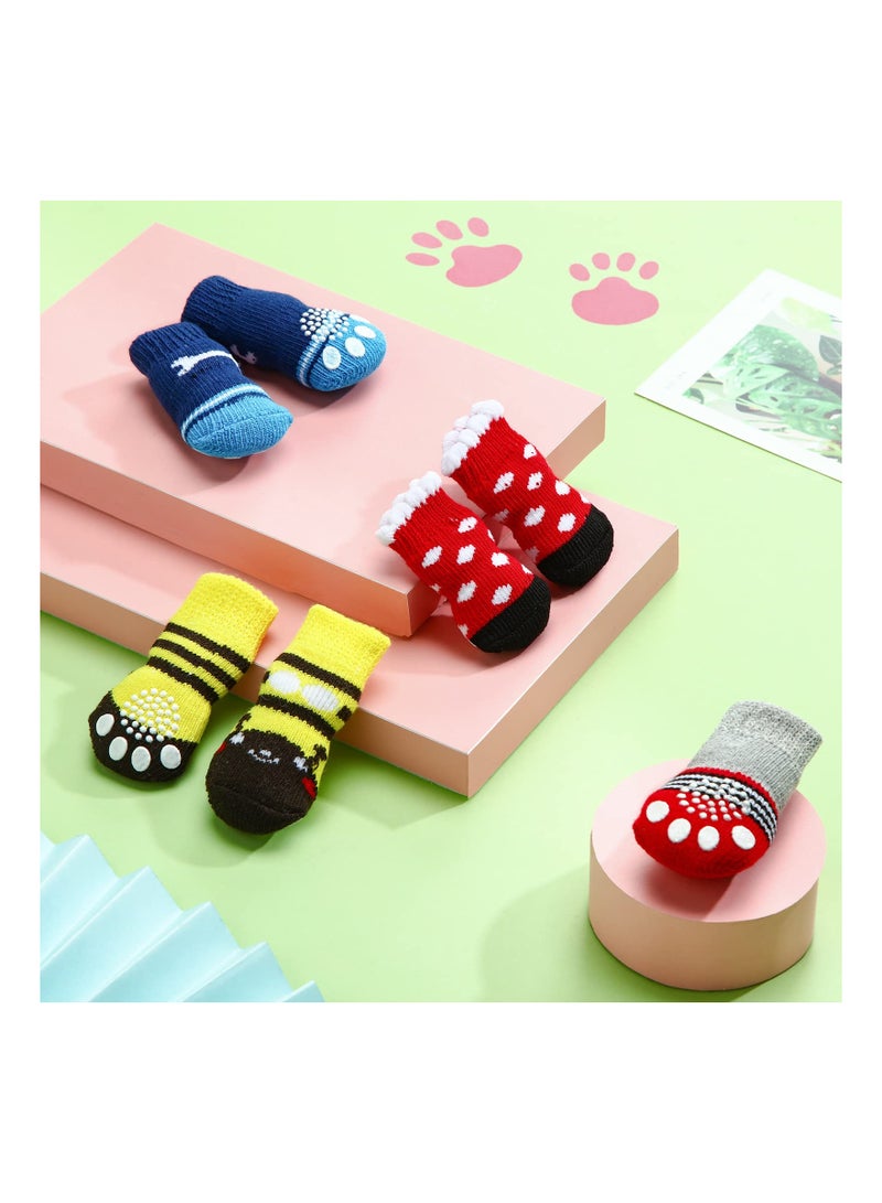 KASTWAVE 24 Pieces Dog Socks for Small Medium Dogs Non Slip Skid Pet Puppy Doggie Grip Socks Paw Protectors Indoor Traction Control Socks - Image 4