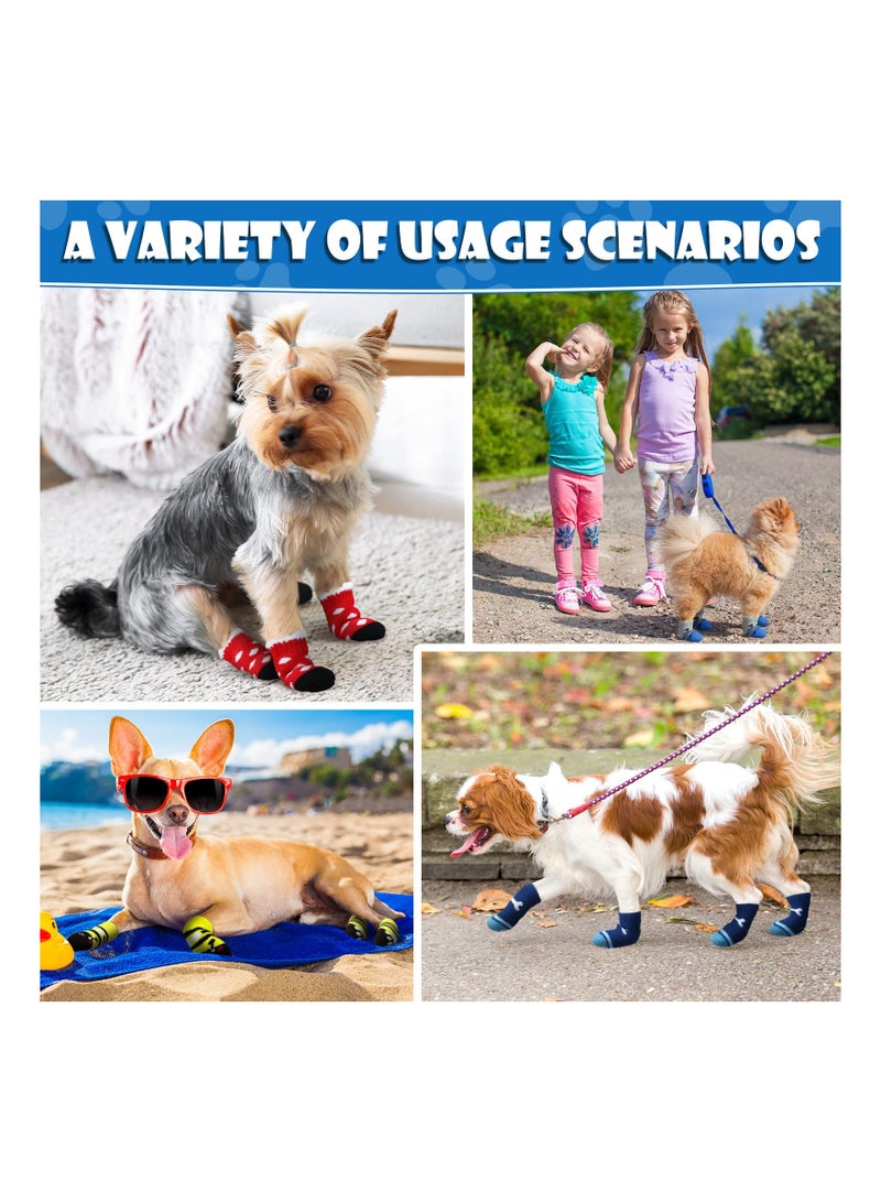 KASTWAVE 24 Pieces Dog Socks for Small Medium Dogs Non Slip Skid Pet Puppy Doggie Grip Socks Paw Protectors Indoor Traction Control Socks - Image 2