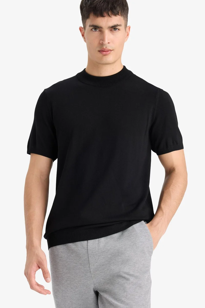 Defacto Standard Fit Crew Neck Knitwear Short Sleeve T-Shirt