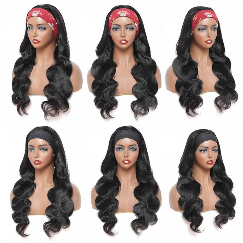 Miss Lee Headband Wigs for Black Women Human Hair Glueless Body Wave Headband Wig Human Hair 100% Brazilian Virgin Hair Machine Made Head band Wig 150% Density - Image 4