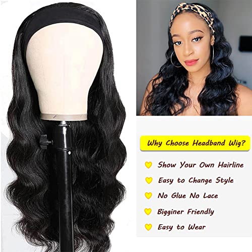 Miss Lee Headband Wigs for Black Women Human Hair Glueless Body Wave Headband Wig Human Hair 100% Brazilian Virgin Hair Machine Made Head band Wig 150% Density - Image 2
