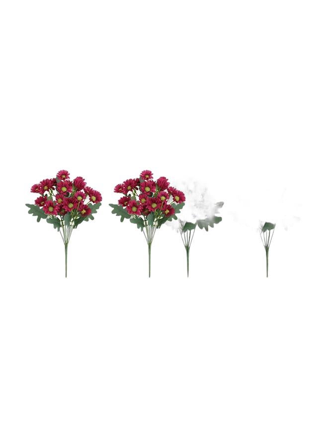 NANAO 2 PCS Rose Red Aitificial Chrysanthemums Flower Bouquet 21 Small Buds, Faux Florain Vase Placed in the Desk Dining Table Desk Public Qreas for Decoration,30cm(11.8") & 2-Pack White Realistic Artificial Plant One Bouquet of  Small Size Chrysanthemums Flower,Wedding Bouquet Home Office Indoor Outdoor Desktop Decoration,30cm(11.8")Bundle - Image 1