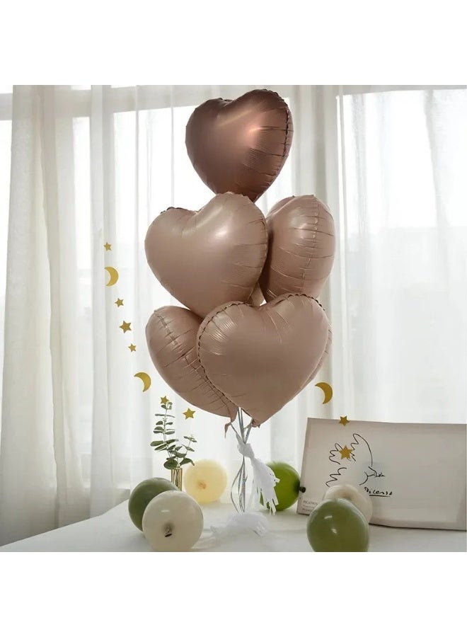 Teddy Bear & Vintage Heart Foil Balloon Set – Baby Birthday Party Decoration (Pack of 6pcs) - Image 2