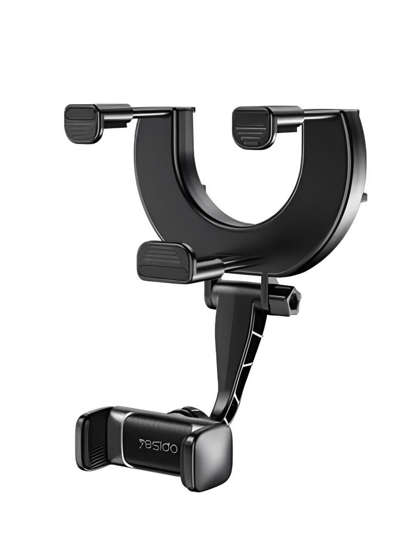 يسيدو c193 حامل هاتف مرآة السيارة، حامل الملاحة قابل للتعديل تلسكوبي حامل الهاتف المحمول المفاجئة على حامل الهاتف المحمول متعدد الوظائف نموذج عالمي - Image 1