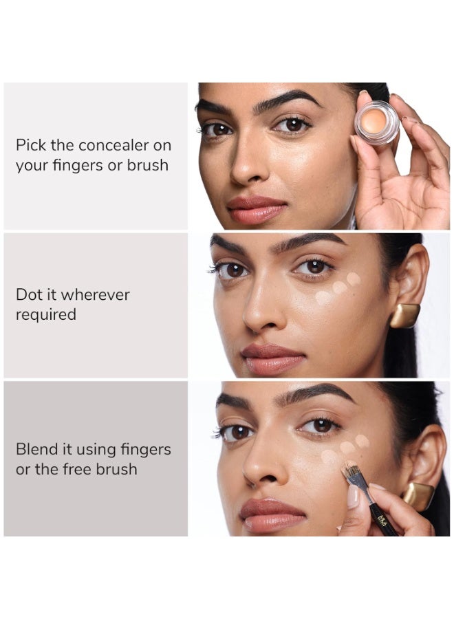 ميلا بيوتي مصحح عيوب البشرة "Conceal It" من ميلا بوتيه (Mila Beauté) مع فرشاة | غني بعامل حماية من الشمس (SPF 15) وفيتامين E | تركيبة خفيفة الوزن | تغطية تدوم طويلاً | لمسة نهائية طبيعية مطفية (Matte) | يغطي جميع عيوب البشرة | سهل الدمج (درجة البندق - Hazelnut) 4 جم - Image 4