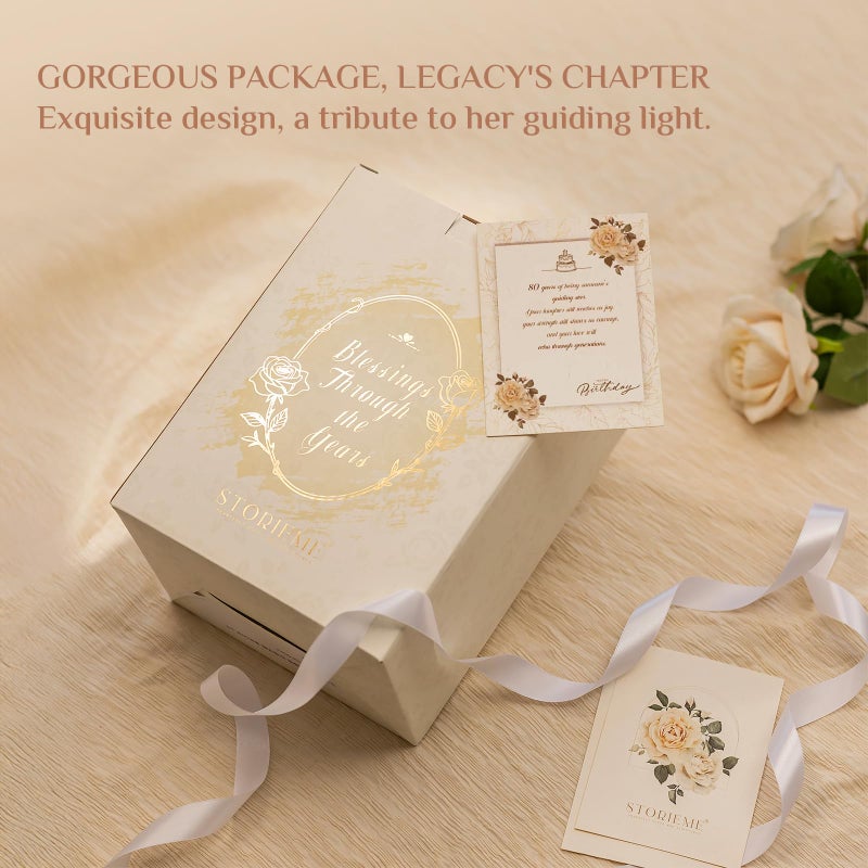 Storieme 80th Birthday Gifts for Women: Best Happy Birthday Gift for 80 Year Old Woman Moms Grandmothers Friends Unique Birthday Angel Figurine Decorations - Image 4