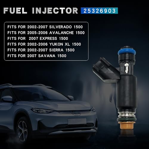 cycwer 8Pcs 25326903 Fuel Injectors Fits for 20022007 Yukon XL Sierra Suburban Silverado Avalanche Express 1500 Tahoe 53L Replace 12580426 Fuel Injector - Image 3