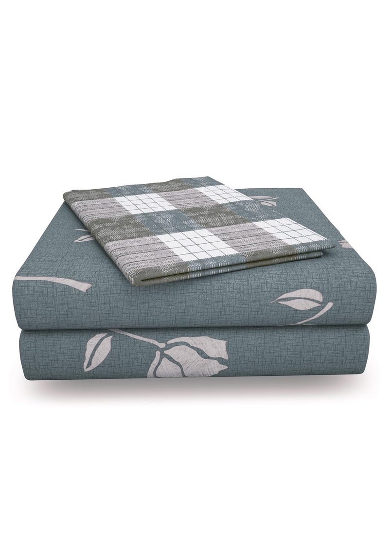 Story@Home Story@Home Bedsheet for Single Size Bed | 186 TC | Grey | Floral | 1 Piece Cotton bedsheet for Single Size Bed with 1 Pillow Cover (145 x 225 cm) Perfect for Home Decor & Gifting | Cotton bedsheet  - Image 5
