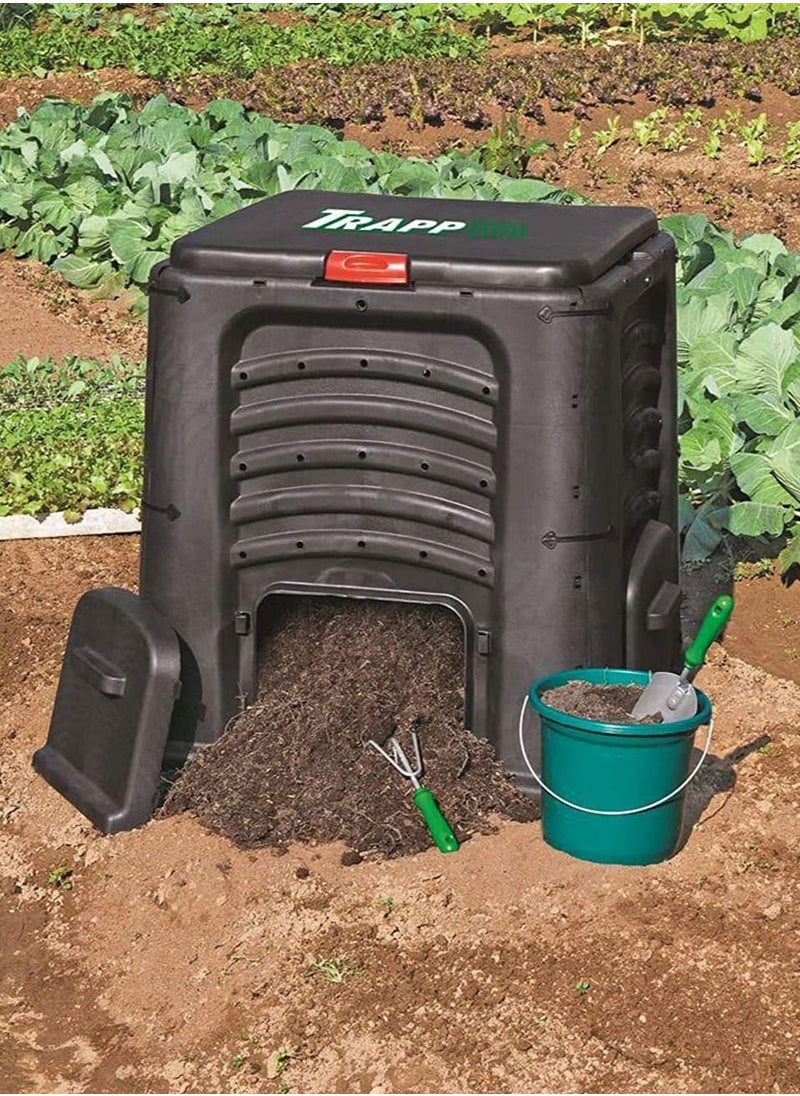Trapp Garden Composter Bin 435 Liter Large Compost Box Create Fertile Soil, Easy Assembly, Lightweight Outdoor Compost Box, 70 x 80 x 70 cm  - Image 2