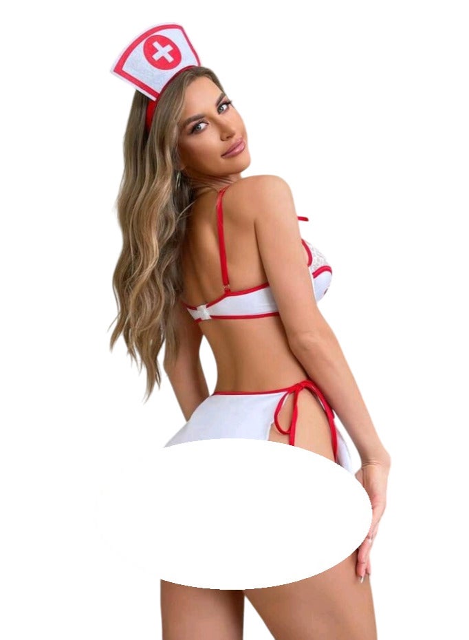 Sexy lingerie, sexy lingerie, sexy lingerie with a large chest opening, with more exciting stockings, short babydoll, transparent playsuits, elegant women's nightgown, code 595 - Image 2