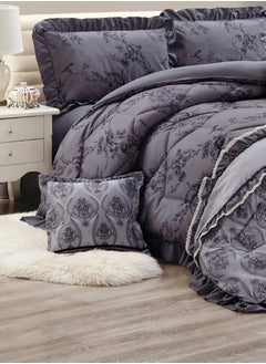 Moon 4 Pieces Single Size 160x210Cm Comforter Set Medium Filling Bedding Set for All Season Includes 1Comforter 1Bedsheet 1Pillow Shams and 1Cushion cases  - Image 2