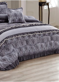 Moon 4 Pieces Single Size 160x210Cm Comforter Set Medium Filling Bedding Set for All Season Includes 1Comforter 1Bedsheet 1Pillow Shams and 1Cushion cases  - Image 3