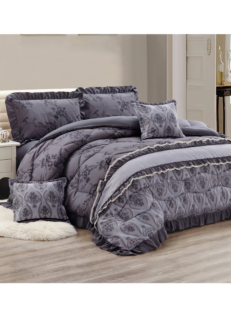 Moon 4 Pieces Single Size 160x210Cm Comforter Set Medium Filling Bedding Set for All Season Includes 1Comforter 1Bedsheet 1Pillow Shams and 1Cushion cases  - Image 1