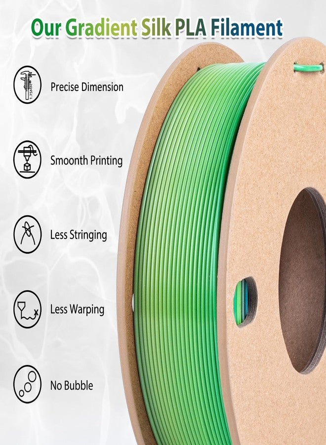 3Dgenius Silk Rainbow PLA Filament 1.75mm 250g (0.55lbs) Spool, Fast Color Changing Shiny Gradient 3D Printer Filament, High Gloss Multi-Color PLA for Articulated Toys, 3D Art Crafts & Gifts, Forest Series - Image 3