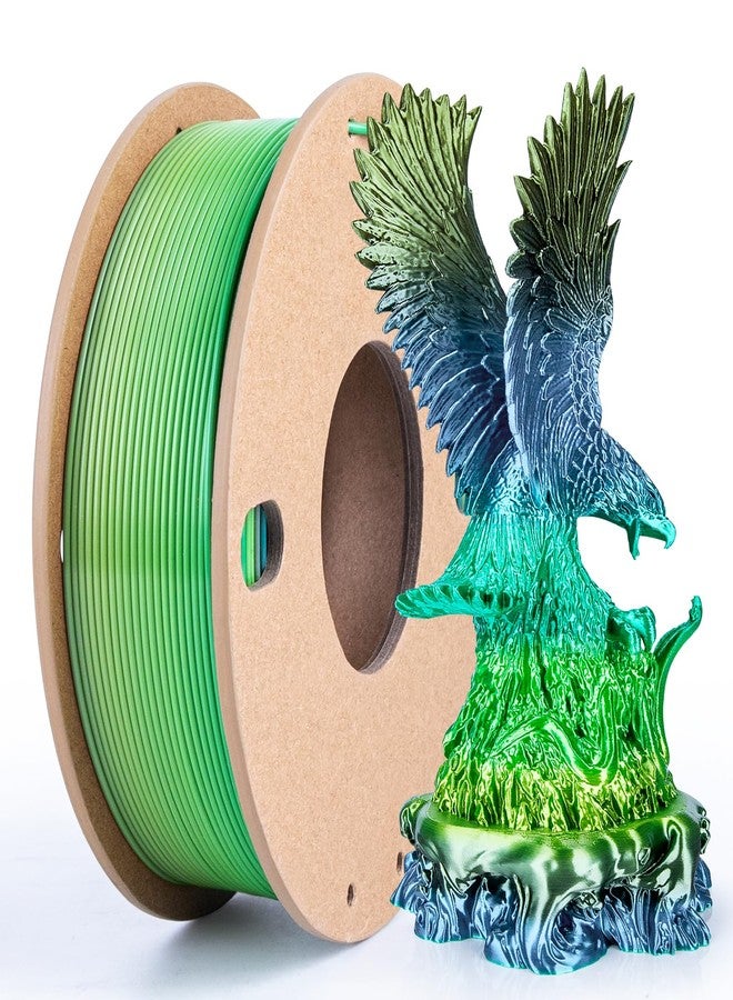 3Dgenius Silk Rainbow PLA Filament 1.75mm 250g (0.55lbs) Spool, Fast Color Changing Shiny Gradient 3D Printer Filament, High Gloss Multi-Color PLA for Articulated Toys, 3D Art Crafts & Gifts, Forest Series - Image 1