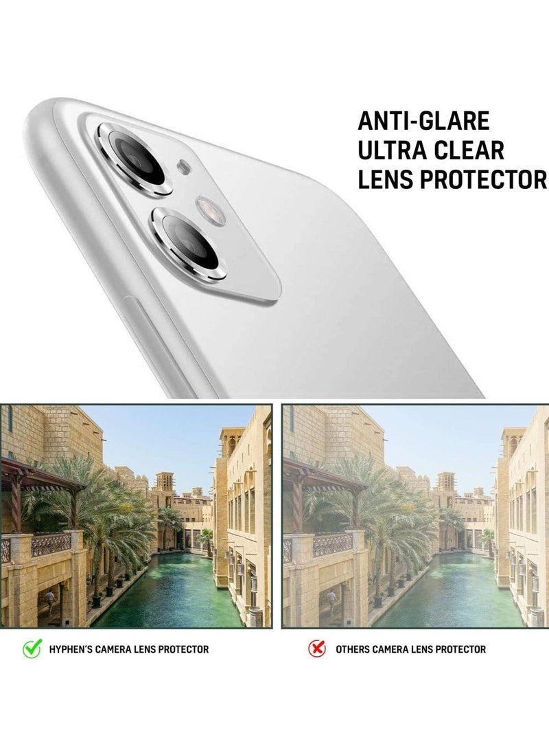 Raxoom Camera Lens Protector Metal Frame Ultra-Thin High Definition 9H Hardness Anti-Scratch for iPhone 11 (Silver) - Image 2