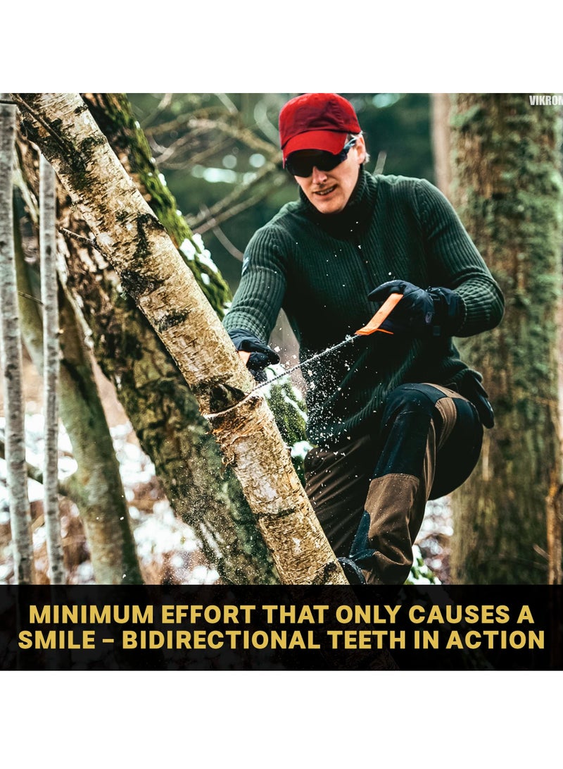 KASTWAVE Pocket Chainsaw With Handles, Field Survival Folding Hand Saw Chain Portable with Bag, Foldin Bi-Directional Cutting Teeth Camping Saw Wood Saw Hunting Saws  - Image 5