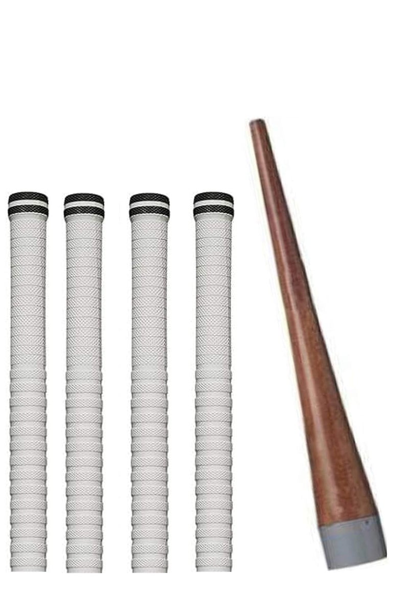 ZHTC Set of 4 Cricket Bat White Grip + 1 Wooden Gripper (Cone) - Image 1