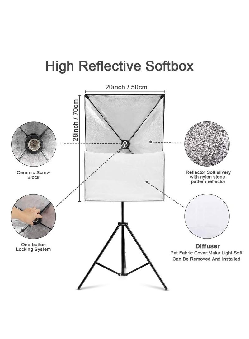 شو وو طقم إضاءة سوفت بوكس، صندوق إضاءة احترافي مزود بمصابيح LED بقوة 48 واط، 3000-6500 كلفن، 3 تأثيرات إضاءة مستمرة، حامل ثلاثي القوائم، جهاز تحكم عن بُعد، إضاءة استوديو لتصوير البورتريه، بث مباشر - Image 4