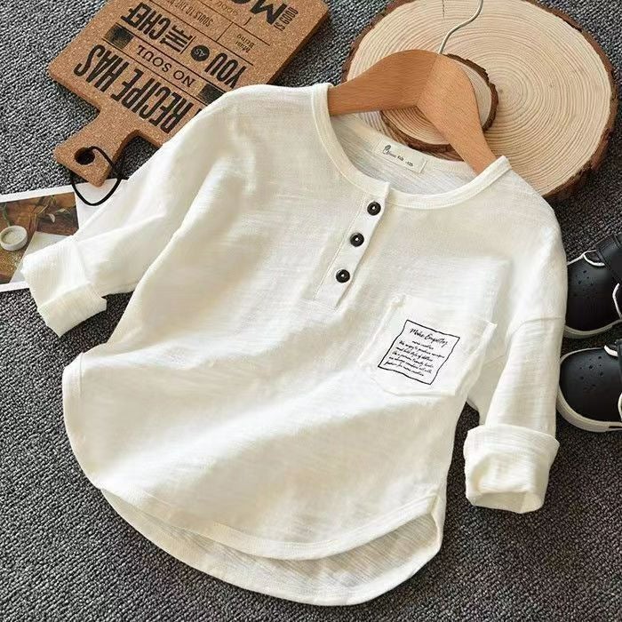 Children'S Long-Sleeved T-Shirt 2022 New Boys' Base Shirt Big Children'S Sweater Loose Stylishly Fashionable Top - Image 5