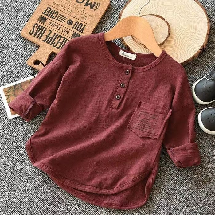 Children'S Long-Sleeved T-Shirt 2022 New Boys' Base Shirt Big Children'S Sweater Loose Stylishly Fashionable Top - Image 3