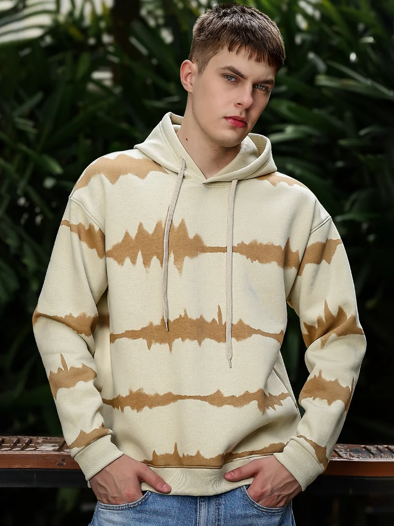 Maniac  Maniac Mens Printed Full Sleeve Biscuit Fleece Hood Sweatshirt for Men | Best Price UAE