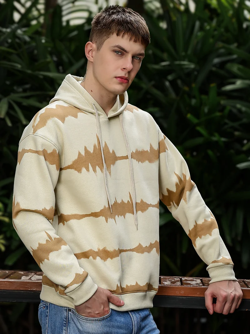 Maniac  Maniac Mens Printed Full Sleeve Biscuit Fleece Hood Sweatshirt for Men | Best Price UAE