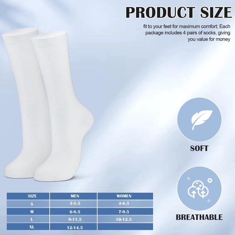 Croloose 4 Pairs Silk Liner Socks Ultra-lightweight Hiking Liners Calf Sweat Absorption Socks for Adult (White and Black,XL) - Image 4
