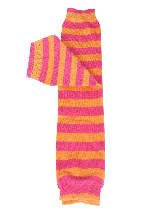 Bowbear Baby Stripes and Chevron Leg Warmers, Pink and Orange S - Image 1