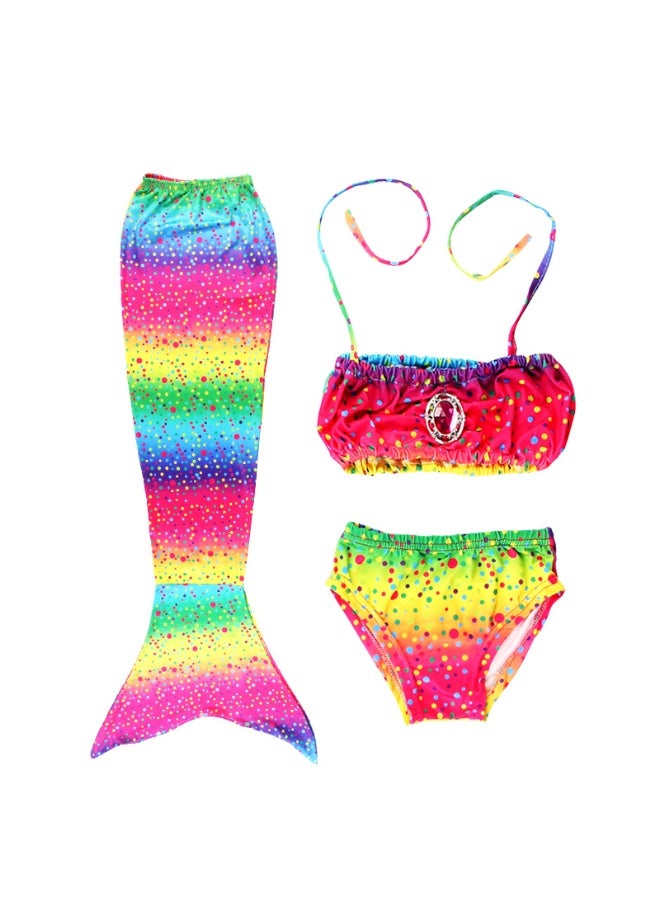 NIBEMINENT Children's mermaid swimsuit tail, children's bikini set, girls' baby swimming clothes, and flippers can be worn - Image 1