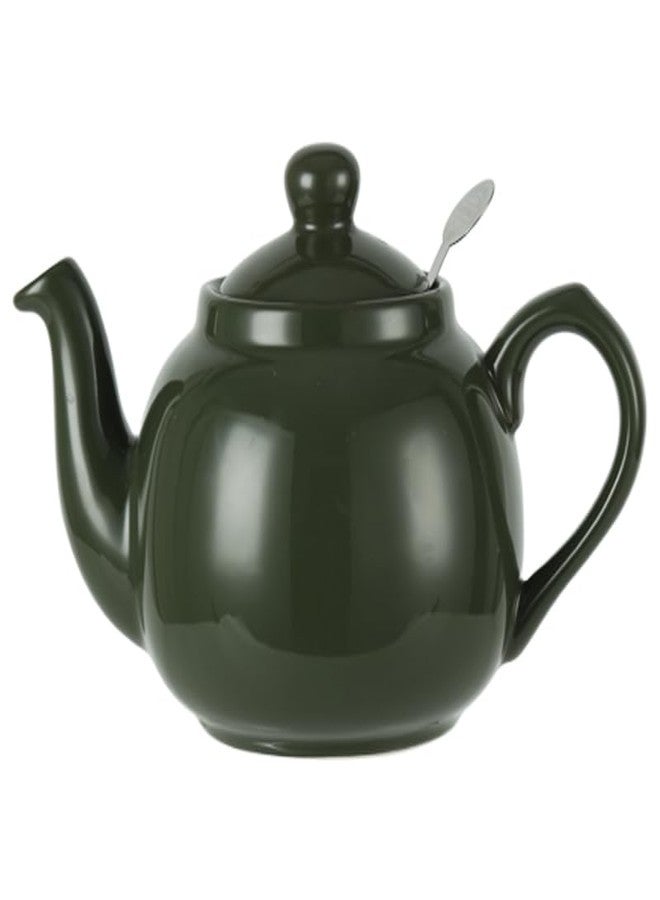 London Pottery Farmhouse 4 Cup Ceramic Teapot with Removable Infuser and Lid, Large Tea Pot with Stainless Steel Fine Mesh Strainer, 40.6 OZ / 1200ml Tea Pot for Loose Tea or Bags (Green) - Image 1